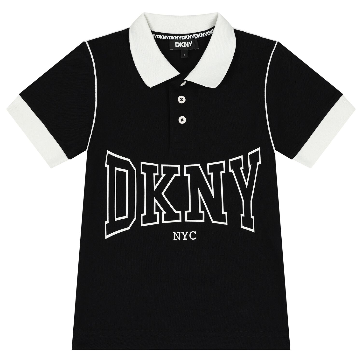 Boys Black Logo Polo Shirt, 1, hi-res