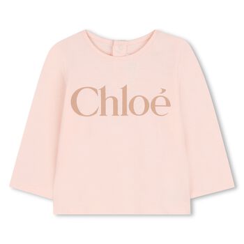 Younger Girls Ivory Logo Long Sleeve Top