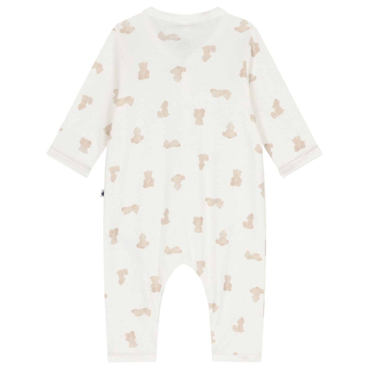 Ivory & Beige Teddy Bear Baby Romper, 1, hi-res
