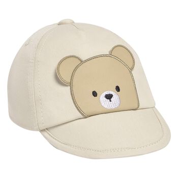Baby Boys Beige Teddy Bear Cap