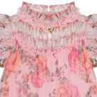 Girls Pink Floral Tulle Dress, 1, hi-res