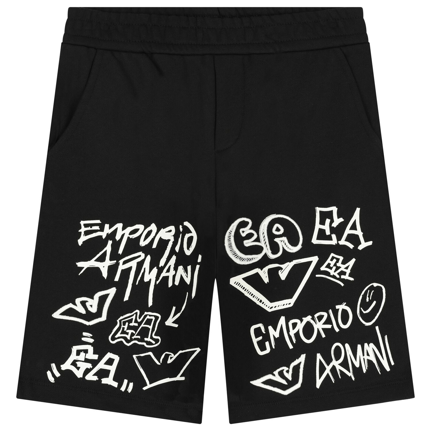 Boys Black Logo Shorts, 1, hi-res image number null