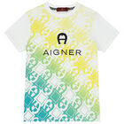 Boys White Logo T-Shirt, 1, hi-res