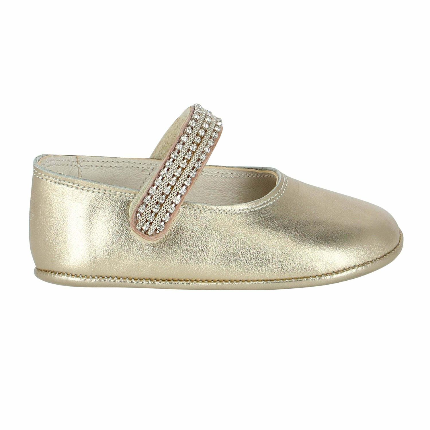 Baby Girls Gold Embellished Pre Walker Shoes, 1, hi-res image number null