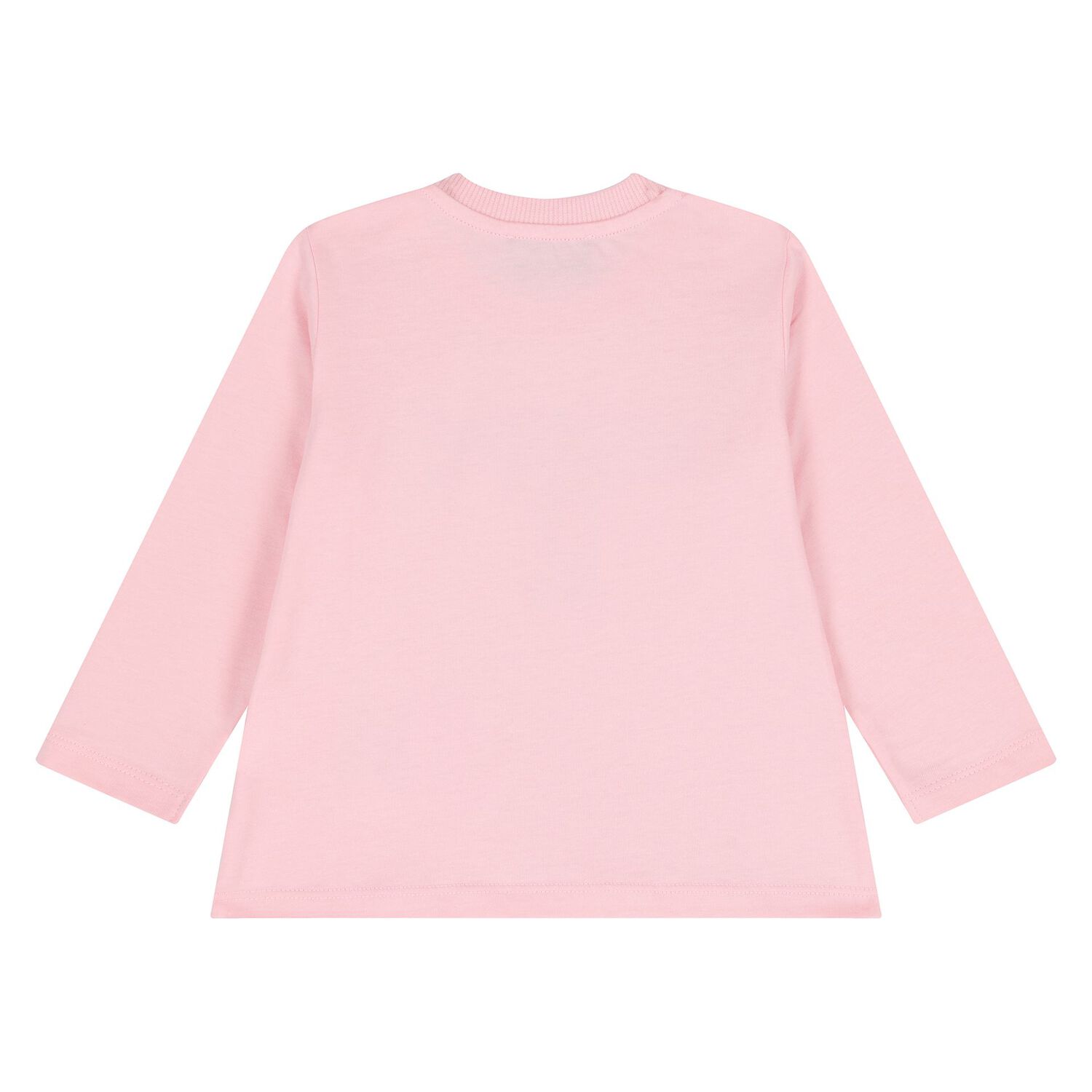 Younger Girls Pink Teddy Bear Logo Long Sleeve Top, 4, hi-res