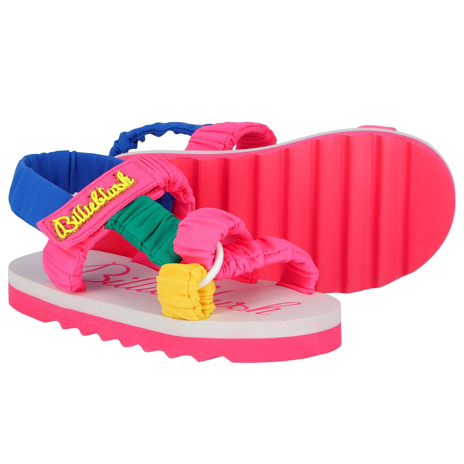 Girls Multicoloured Velcro Sandals, 1, hi-res