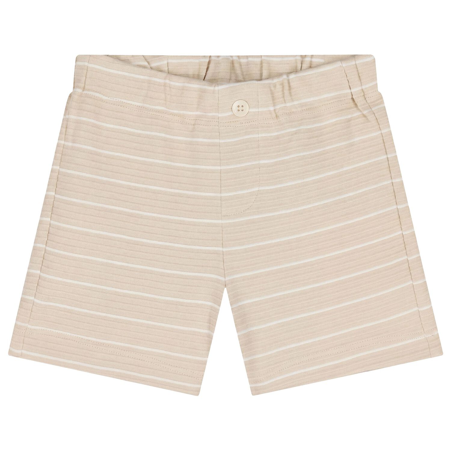 Younger Boys White & Beige Shorts Set, 2, hi-res
