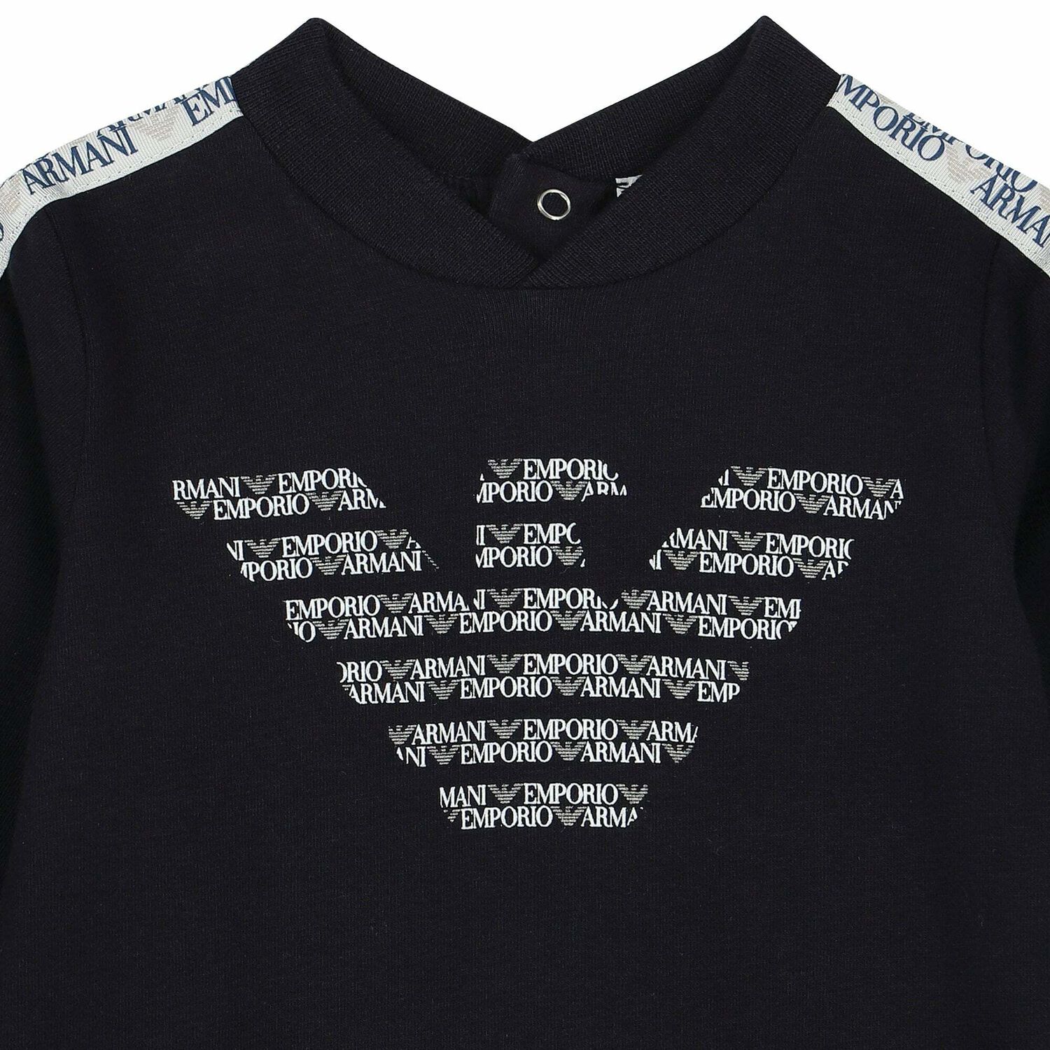 Baby Boys Navy Logo Babygrow, 1, hi-res