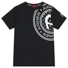 Boys Black Logo T-Shirt, 3, hi-res