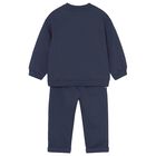 Younger Navy Blue Teddy Bear Tracksuit, 1, hi-res