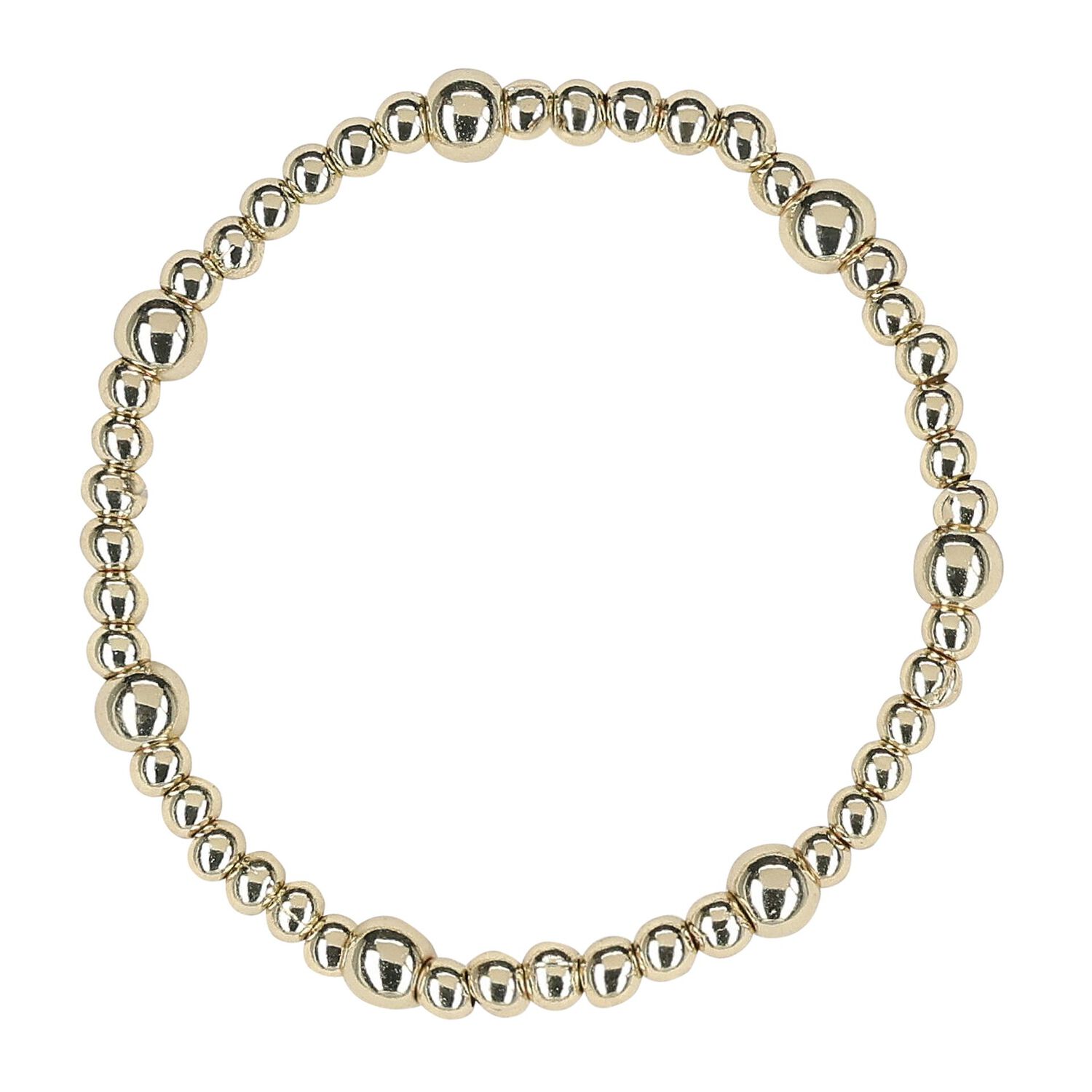 Girls White & Gold Beaded Bracelets (4 Pack), 2, hi-res