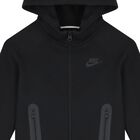Black Logo Hooded Zip Up Top, 1, hi-res