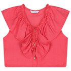 Girls Red Ruffled Shorts Set, 1, hi-res