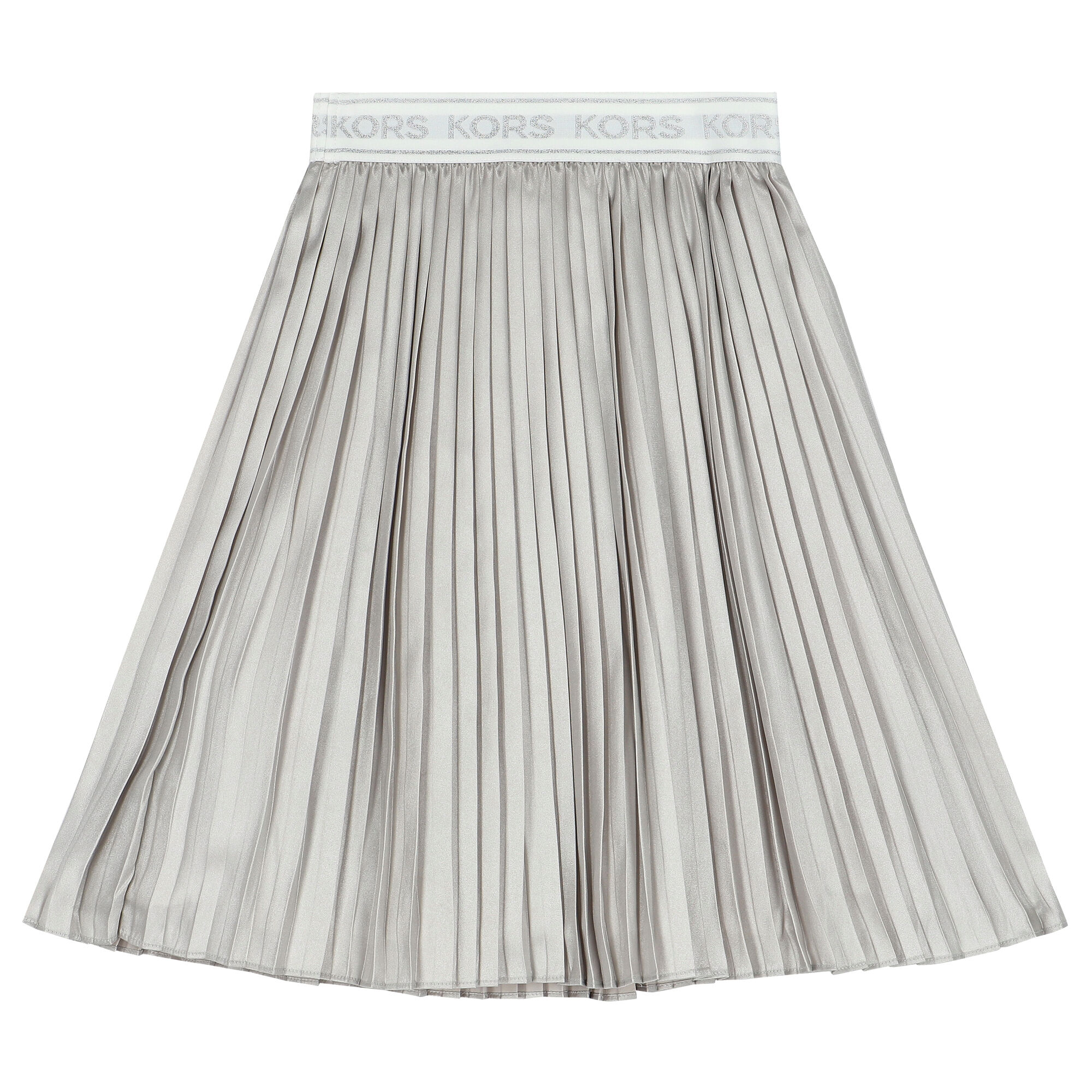 MICHAEL KORS Girls Silver Pleated Logo Skirt Junior Couture UK