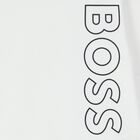 Younger Boys White Logo Long Sleeve Top, 2, hi-res