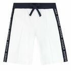 Boys White Logo Shorts, 2, hi-res