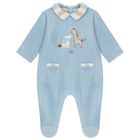 Baby Boys Blue Logo Babygrow, 1, hi-res