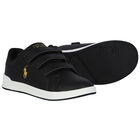 Boys Black Logo Trainers, 1, hi-res