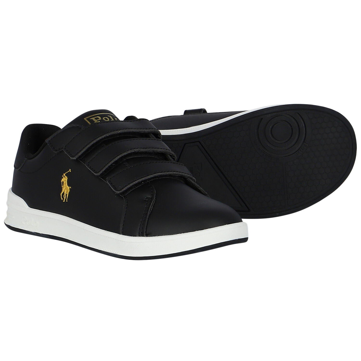 Boys Black Logo Trainers, 1, hi-res