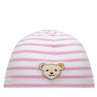 Baby Girls Pink & White Striped Hat, 1, hi-res
