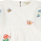 Girls Ivory Embroidered Flower Dress, 1, hi-res