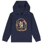 Boys Navy Blue Polo Bear Hooded Top, 1, hi-res