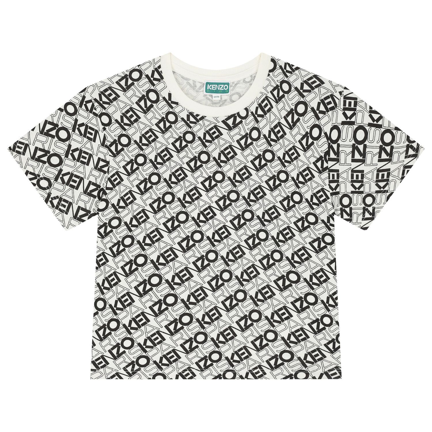Boys Ivory & Black Logo T-Shirt, 1, hi-res