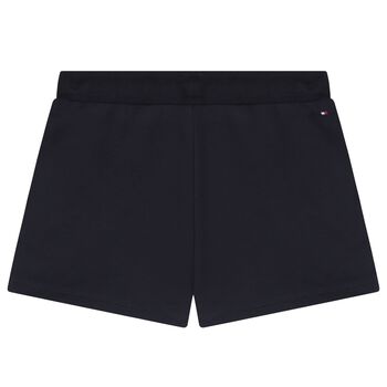 Girls Navy Blue Logo Shorts