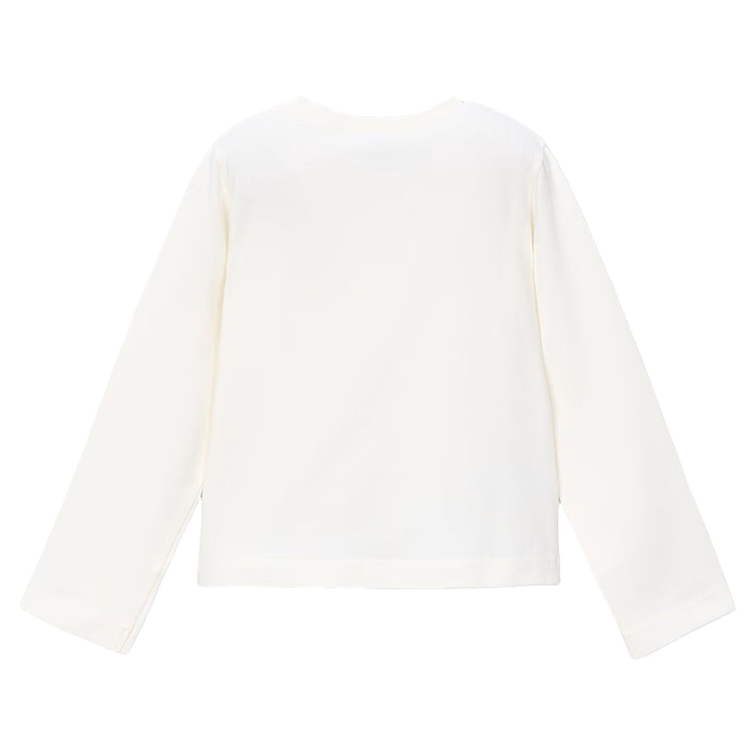 Girls Ivory Long Sleeve Top, 3, hi-res