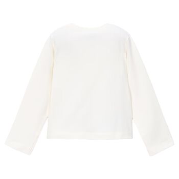 Girls Ivory Long Sleeve Top