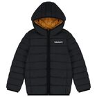 Boys Black Logo Puffer Jacket, 1, hi-res