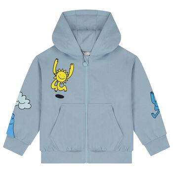 Boys Blue Hooded Zip Up Top