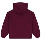 Girls Burgundy Logo Hooded Top, 2, hi-res