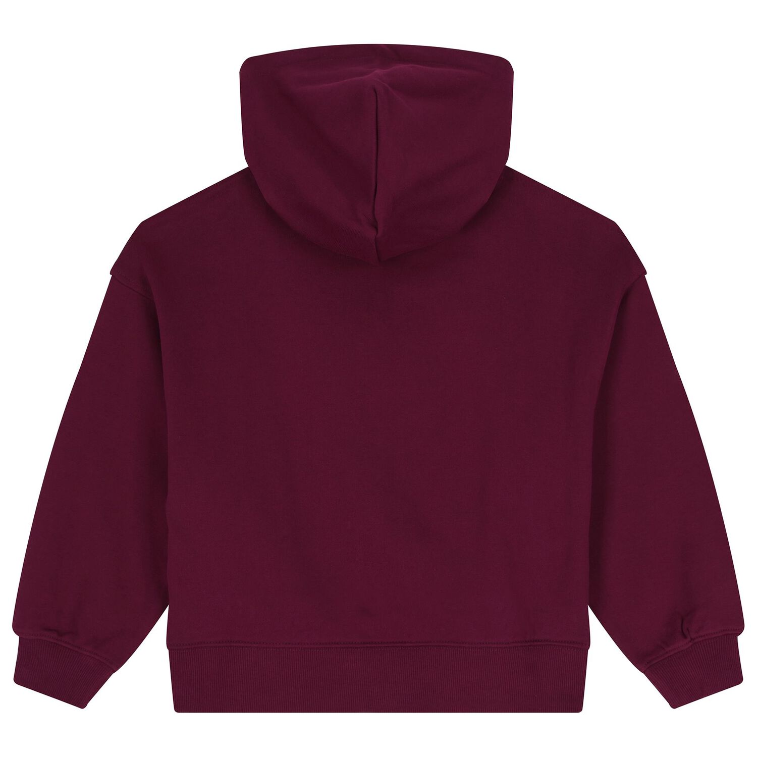 Girls Burgundy Logo Hooded Top, 2, hi-res