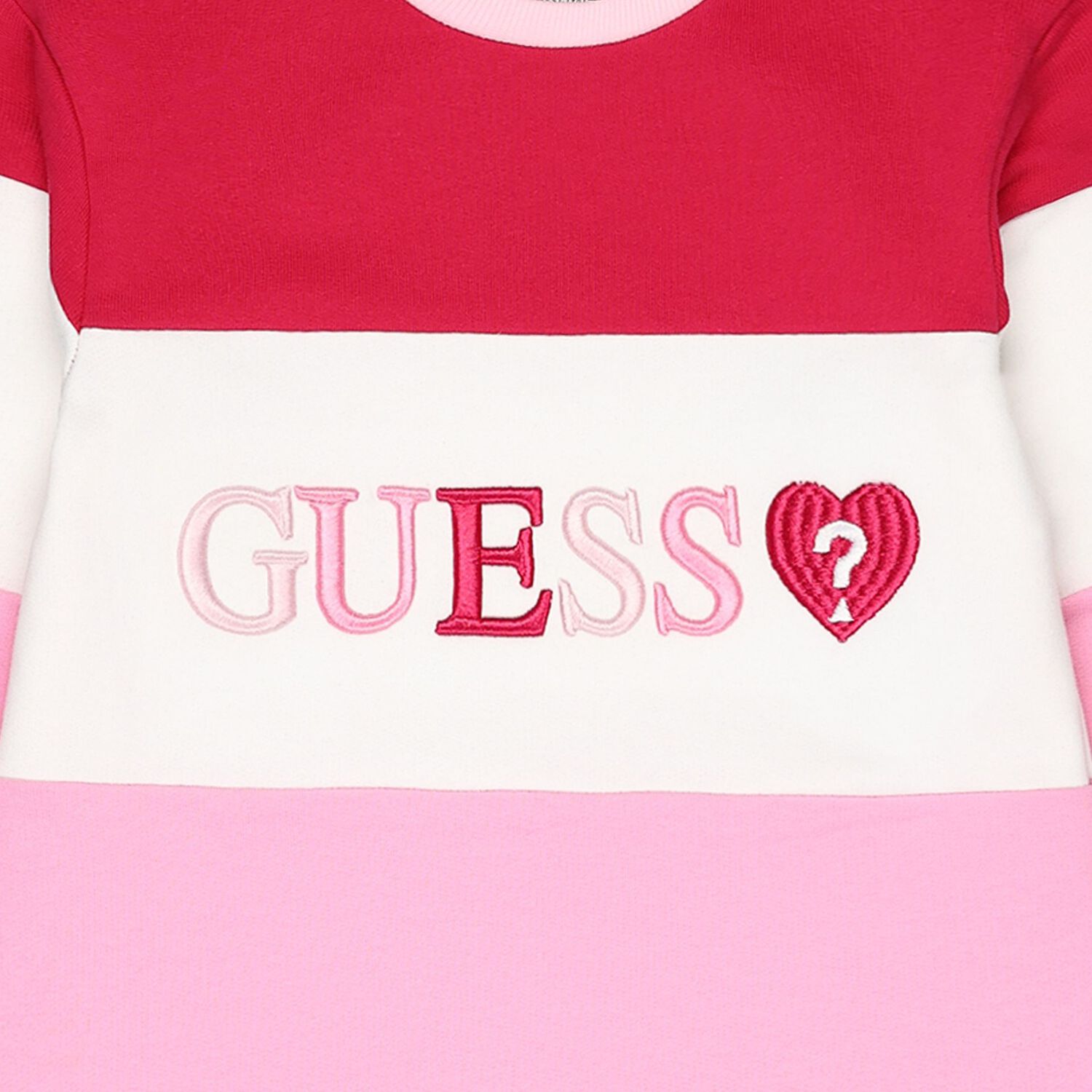 Girls Pink & White Logo Sweatshirt Dress, 1, hi-res
