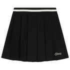 Girls Black Logo Pleated Skirt, 2, hi-res