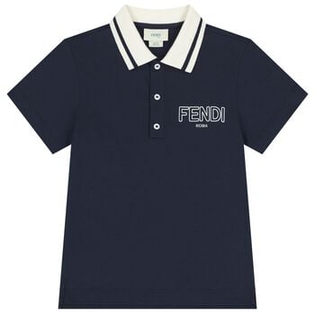 Boys Navy Blue Logo Polo Shirt