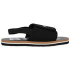 Boys Black Velcro Sandals, 1, hi-res