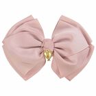 Girls Rose Pink Bow Hairclip, 2, hi-res