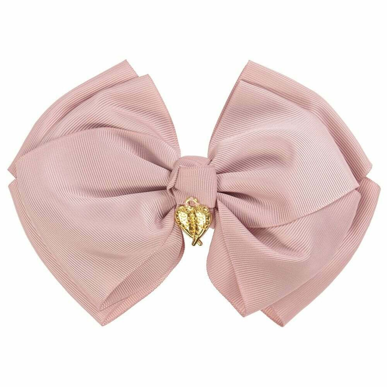Girls Rose Pink Bow Hairclip, 2, hi-res image number null