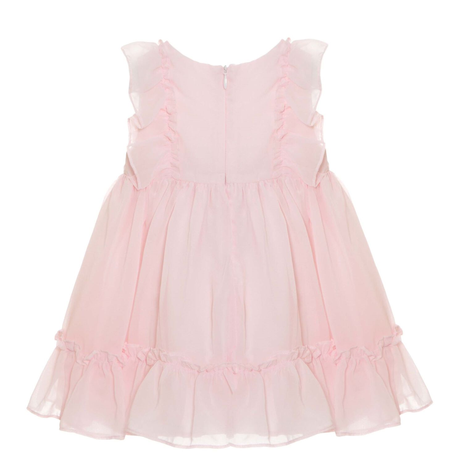 Baby Girls Pink Chiffon Bow Dress, 2, hi-res image number null