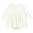 Baby Girls Ivory Bow Bodysuit Dress, 3, hi-res