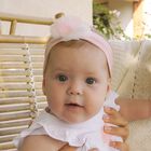 Baby Girls Pink Flower Headband, 1, hi-res