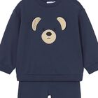 Younger Navy Blue Teddy Bear Tracksuit, 1, hi-res