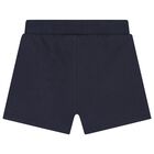 Baby Boys Blue & Navy Blue Logo Shorts Set, 2, hi-res