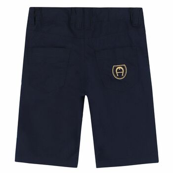 Boys Navy Logo Shorts