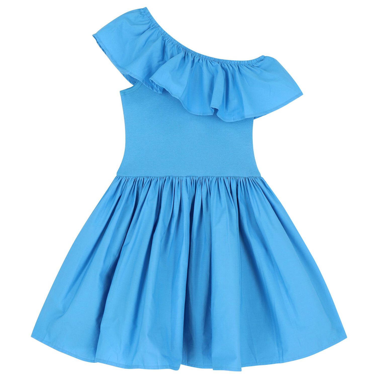 Girls Blue Ruffle Chloey Dress, 6, hi-res