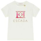Girls Ivory Logo T-Shirt, 1, hi-res