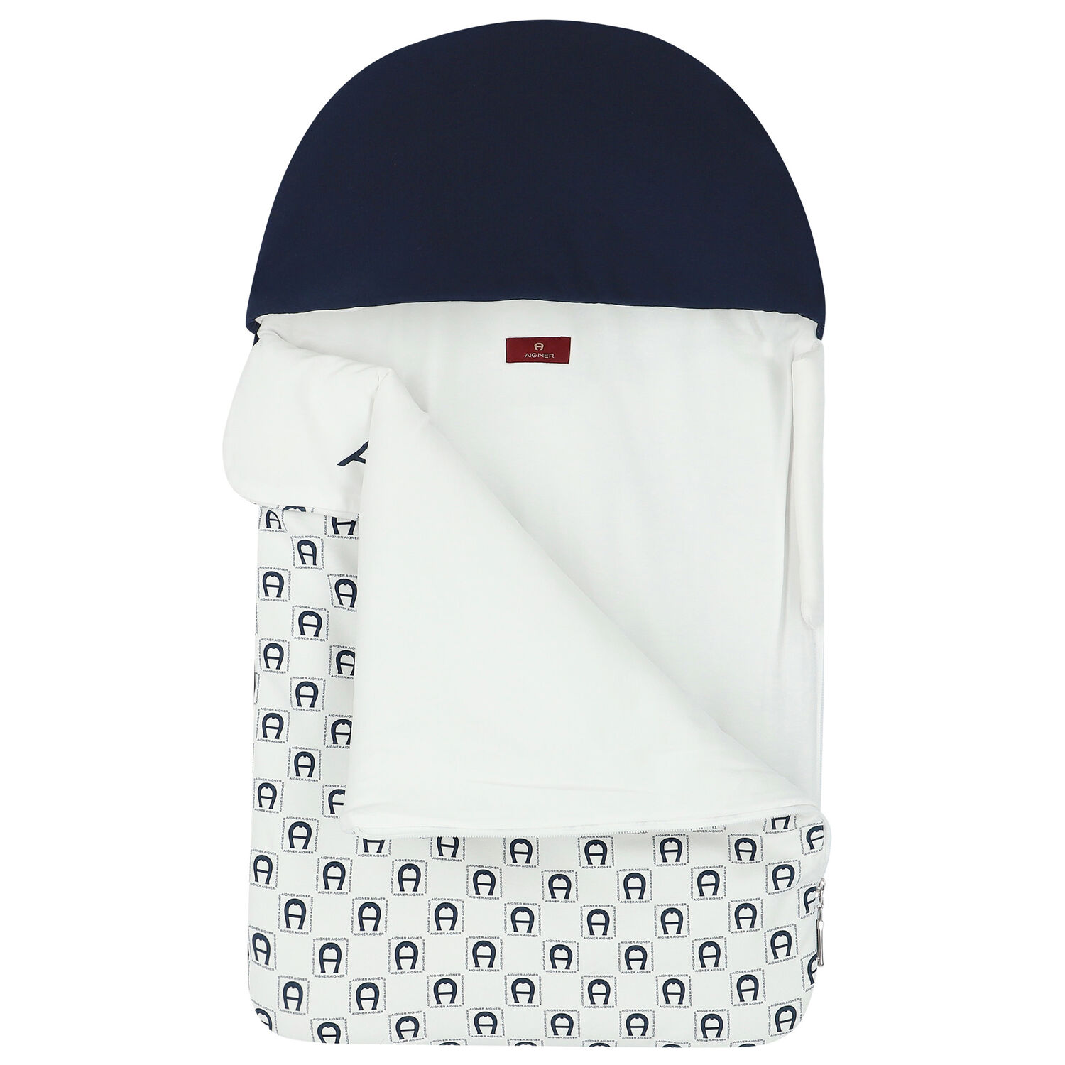 Navy Blue & White Logo Baby Nest, 2, hi-res