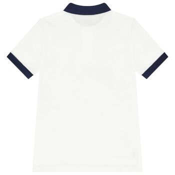 Boys White Logo Polo Shirt